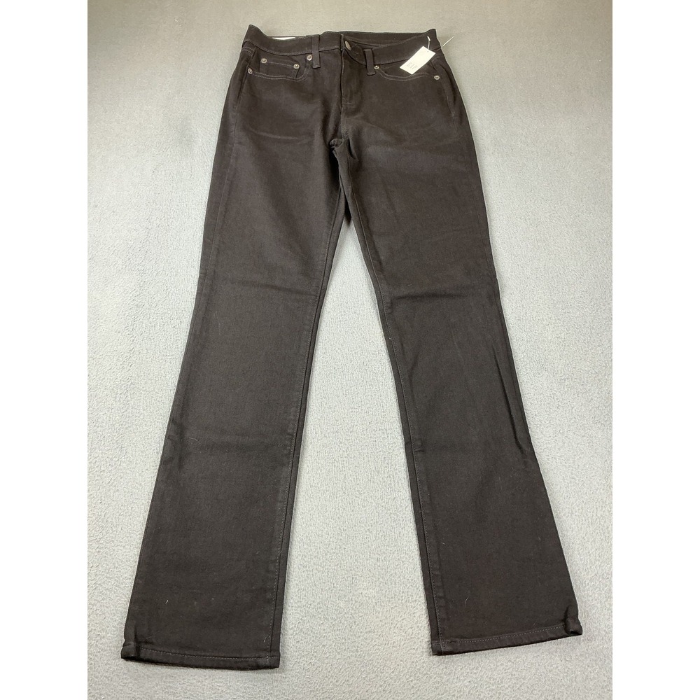 Gap Jeans Womens 27 Black Classic Straight Mid Rise Stretch Denim 33 Inseam